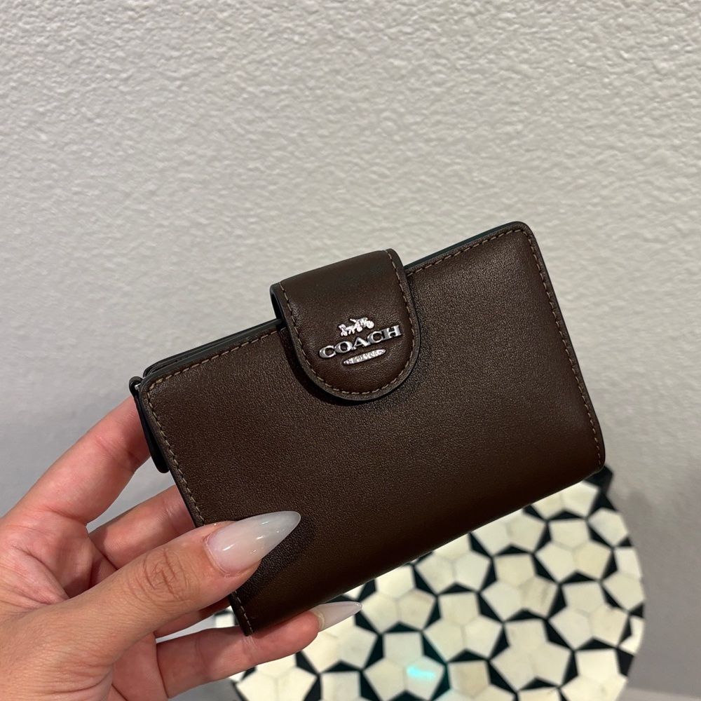 Coach Dark Brown Leather Card Holder